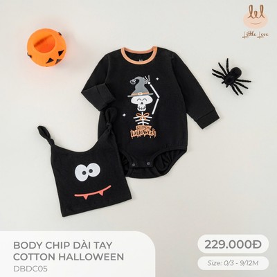 Bộ body chip Hallowen cotton dành cho bé LIl LITTLE LOVE (DBDC05)
