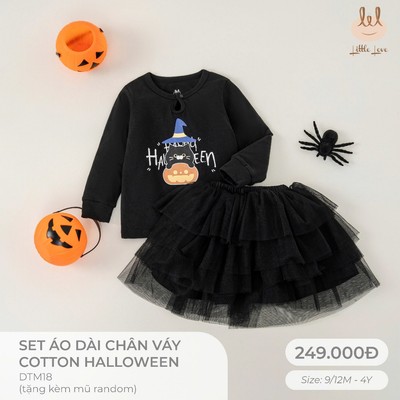 Set áo dài chân váy Halloween dành cho bé Lil Little Love (DTM18)