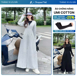    Chống Tia UV  Áo chống Nắng Toàn Thân Nữ AZILA Chất Liệu Cotton Cao Cấp Váy Chống Nắng Dài Chống Tia UV >98% - CN45 