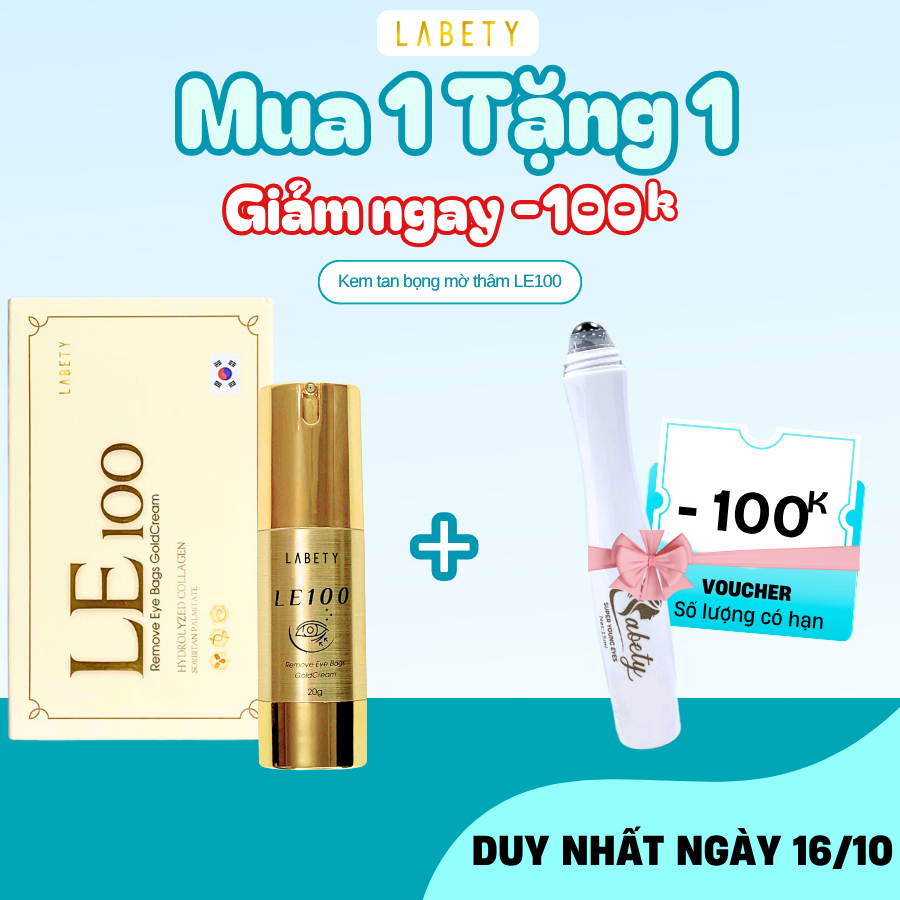 Kem Tan Bọng Mắt LE.100 20g| cải thiện bọng mắt, giảm nếp nhăn, quầng thâm, cho da nhạy cảm
