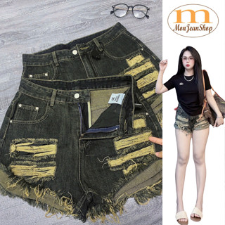  Quần Short Jean Nữ Bigsize 55-90kg Rách Xếp Lai Quần Đùi Bò Dòng Vải Mới Cao Cấp QC10031 