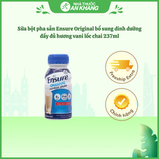 Sữa bột pha sẵn Ensure Original bổ sung dinh dưỡng đầy đủ hương vani chai 237ml