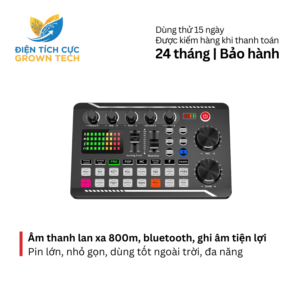 Soundcard F998 hỗ trợ livestream hát karaoke nhiều hiệu ứng âm thanh tiện dụng
