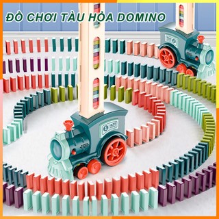 Moontoy Tàu Hỏa Domino Tự Động 60 Miếng – Đồ Chơi Giáo Dục Lắp Ráp Cho Bé, Máy Xếp Domino Chạy Điện