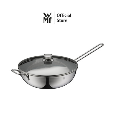Chảo Thép Sâu Lòng WMF Wokpan 30cm Kèm Vung Kính Chất Liệu Thép Cromargan, Dùng Với Mọi Loại Bếp