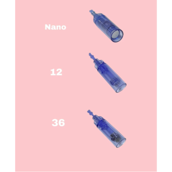 COMBO 100 Đầu kim nano xanh - Đầu kim 12 xanh - Đầu kim 36 xanh cho máy phi kim