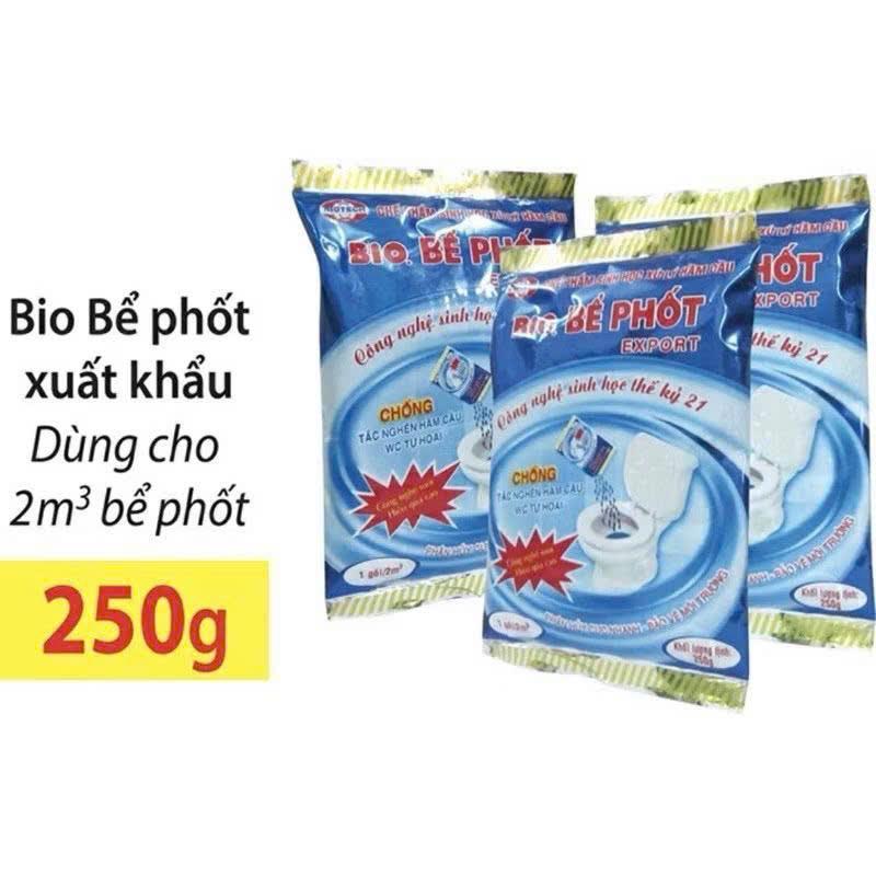 Chất Chống Đầy Hầm Cầu Bio 250g Nhãn Xanh – Khử Mùi Hôi, Tiêu Phân, Phòng Tắc Nghẽn Bồn Cầu