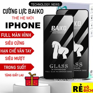 Kính cường lực BAIKO cho iPhone 17 16 15 14 11 pro max/ 12/ 13 promax/ x/ xr/ xs max/11/ 6/6s/7/8 plus/xsmax/mini/se