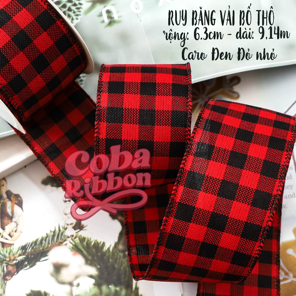 Ruy băng VẢI BỐ THÔ bề rộng 6.3cm