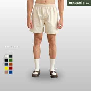  Quần Shorts Đùi Nam Vải Linen Dáng Relax Phong Cách Tối Giản - Nomad Linen Shorts B Brown 