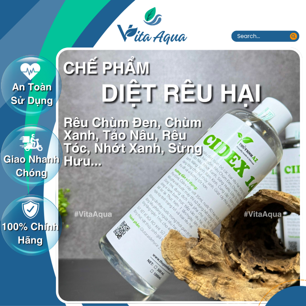 Diệt Rêu Hại Hồ Cá Cidex 14 - Thuỷ Sinh AZ - 500ml