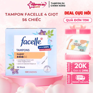  Băng vệ sinh Tampon Facelle 4 giọt - 56 cái nhập khẩu Đức chính hãng có thể mang đi bơi 