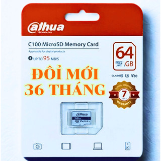 Thẻ nhớ MicroSD 64Gb DAHUA DHI-TF-C100/64GB chuyên dùng cho camera, smartphone, máy tính bảng- BH 36 Tháng đổi mới