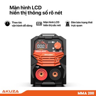 Máy hàn điện tử AKUZA MMA 200 chính hãng –  tiết kiệm điện hiệu suất ổn định bảo hành 12 tháng