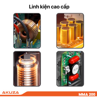 Máy hàn điện tử AKUZA MMA 200 chính hãng –  tiết kiệm điện hiệu suất ổn định bảo hành 12 tháng