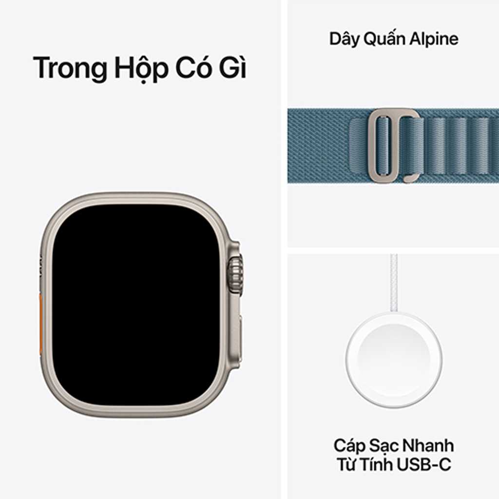 Apple Watch Ultra 3 Viền Titan Cellular 49mm Dây quấn Alpine M/L Chính hãng | BigBuy360 - bigbuy360.vn