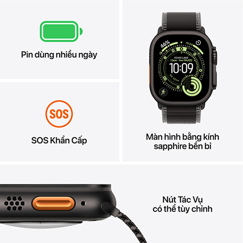 Apple Watch Ultra 3 Viền Titan Cellular 49mm Dây quấn Alpine S/M Chính hãng | BigBuy360 - bigbuy360.vn