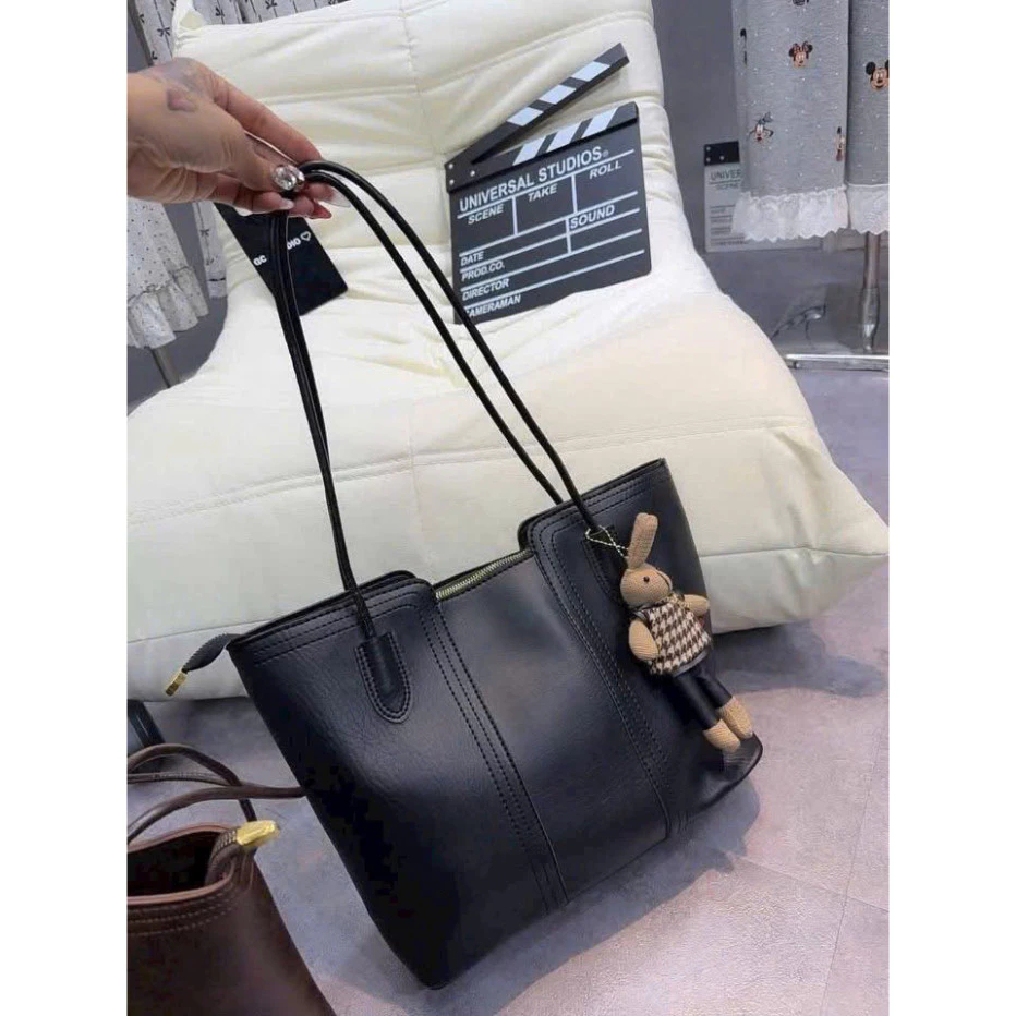 Túi xách nữ, túi đeo vai da PU cao cấp phong cách Hàn Quốc dáng tote công sở kèm móc gấu Đăng Túi DK254 | BigBuy360 - bigbuy360.vn