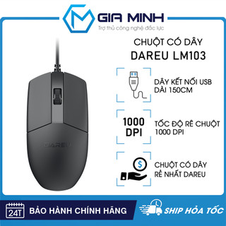  Chuột Máy Tính Có Dây DareU LM103 - Dành Cho Văn Phòng - Giá Rẻ - Hàng Chính Hãng - Bảo Hành 24 Tháng 