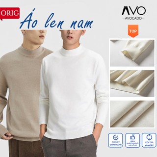  Áo Len Nam Nữ dài tay cổ lọ 3 phân 350gsm Lông Cừu Avocado mùa Thu Đông co giãn tốt không xù 