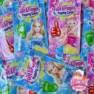 (Combo 10 gói) Kẹo mút chấm hạt nổ Foot&Finger~10gr