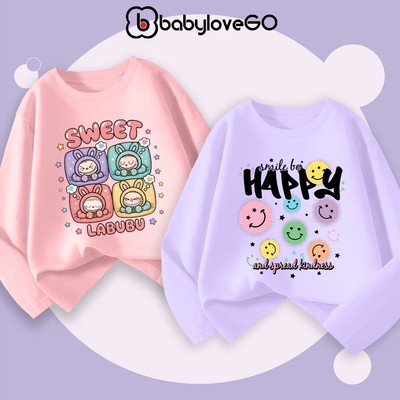 Áo thu đông cho bé gái BabyloveGO BST áo dài tay bé gái độc đáo chất thun cotton mềm mịn thoáng mát