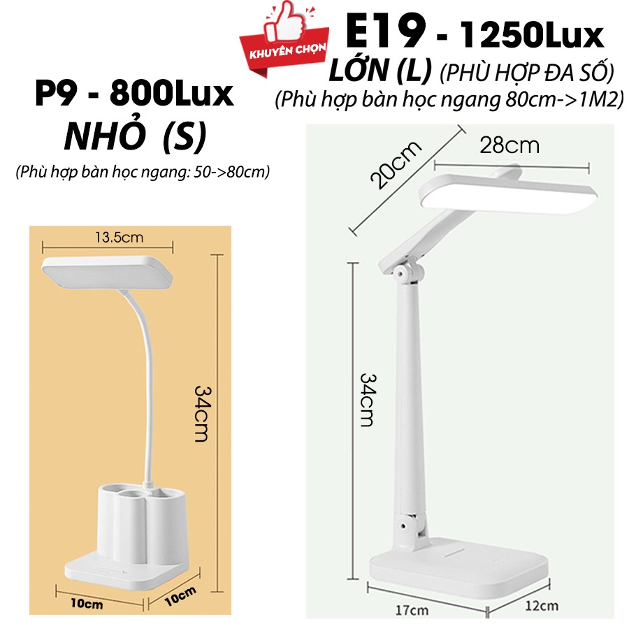 Đèn học để bàn TLDL có loại Tích điện Đèn đọc sách Làm việc bảo vệ mắt cảm ứng sạc pin Không dây LED 3 chế độ ánh sáng | BigBuy360 - bigbuy360.vn