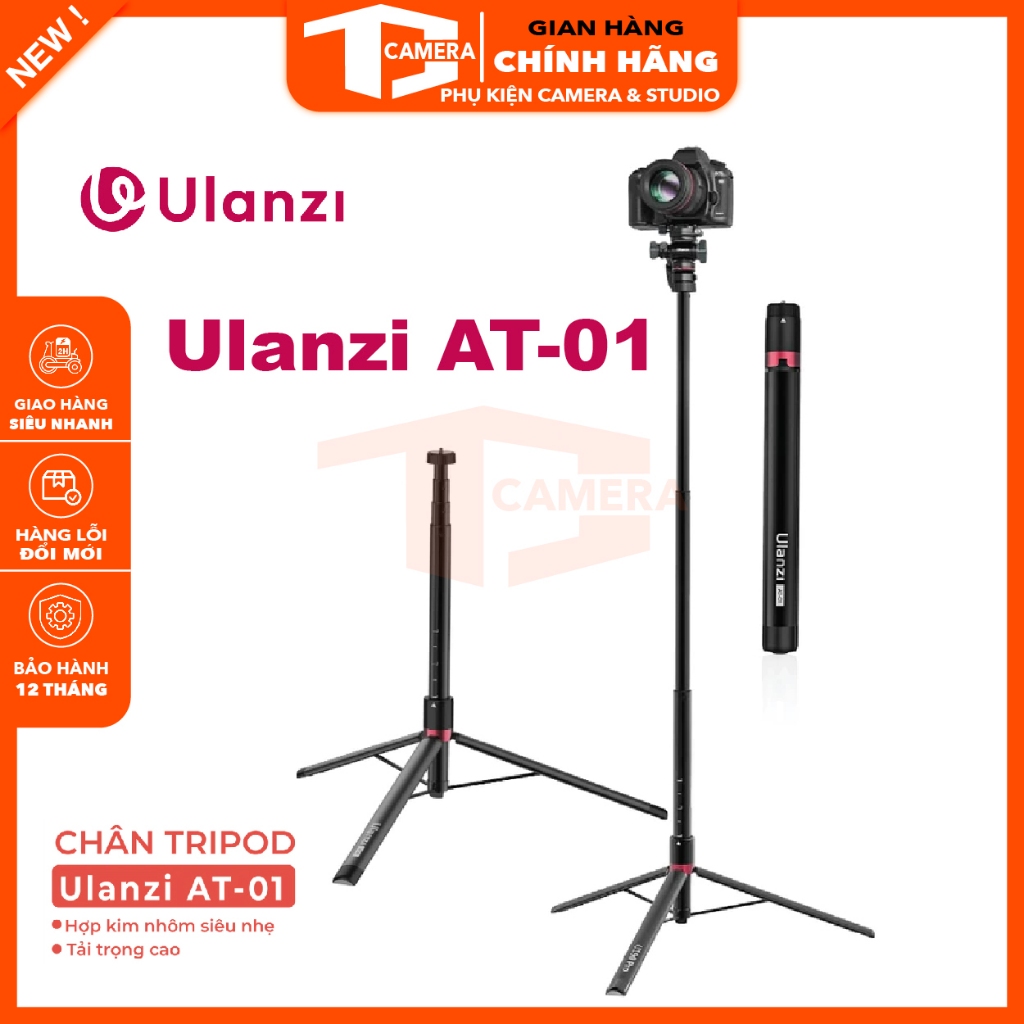 Gậy Selfie Kiêm Tripod Ulanzi AT-01 Chất Liệu Hợp Kim Nhôm Tải Trọng 5kg Chính Hãng Ulanzi