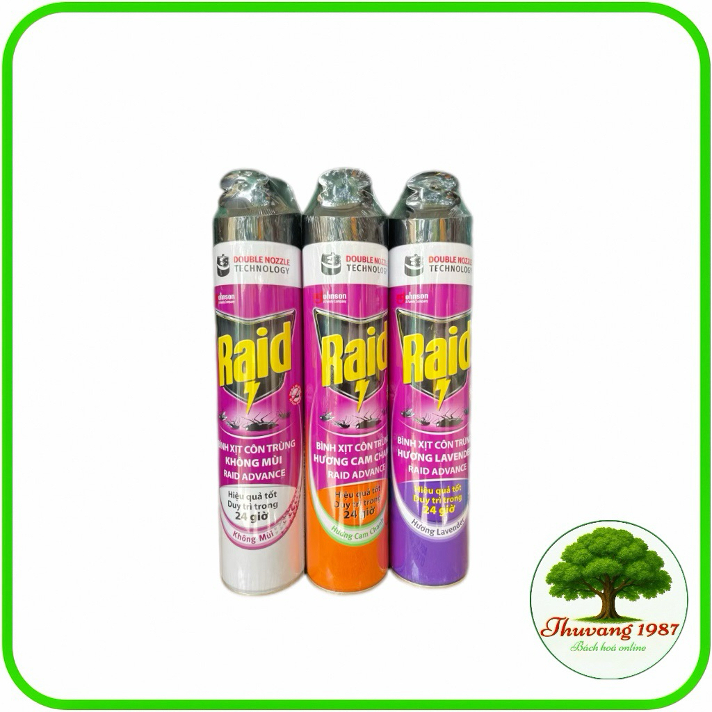 Bình xịt côn trùng Raid advance 520ml hương cam chanh lavender không mùi