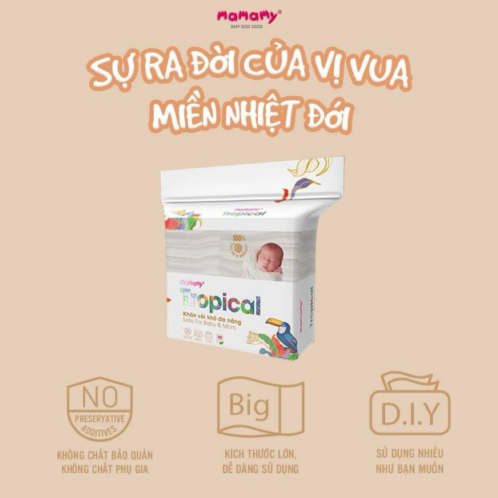 COMBO 3 KHĂN VẢI KHÔ ĐA NĂNG MAMAMY TROPICAL