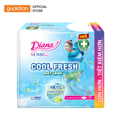Băng Vệ Sinh Siêu Mỏng Cánh Sensi Cool Fresh 23cm Diana 20 Miếng