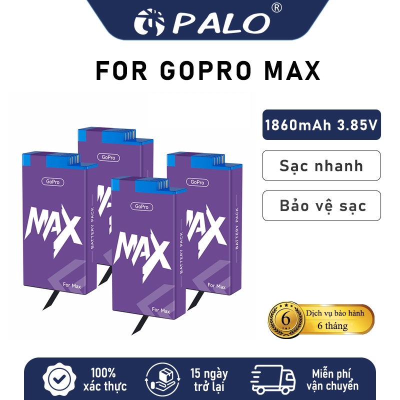 PALO Pin Gopro Max 1860mAh pin máy quay gopro max thay thế pin hãng chất lượng