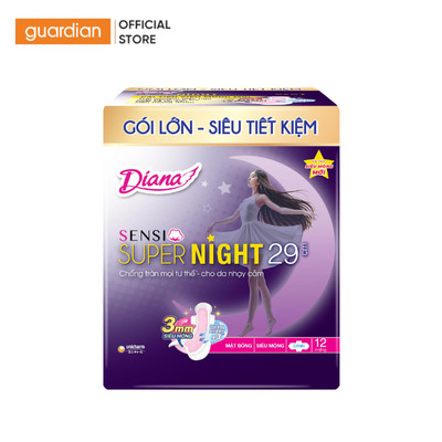 Băng Vệ Sinh Ban Đêm Sensi 29cm Diana 12 Miếng