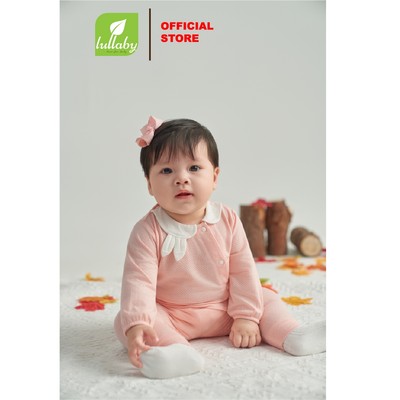 LULLABY - NH487N - Bộ bé gái cài lệch dài tay