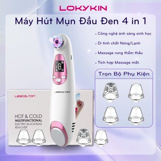  Máy hút mụn đầu đen kèm chức năng đẩy tinh chất nâng cơ mặt cầm tay mini Lokykin làm sạch sâu lỗ chân lông LSO04 