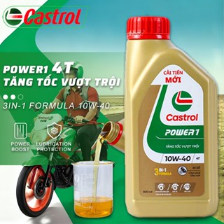  Dầu nhớt xe máy Castrol power 1 xe số và xe ga chai  1lit 