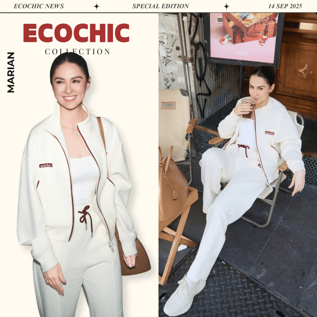 Set Bộ Dài ECOCHIC Áo Polo Cổ Bẻ Zip 2 Chiều Quần Ông Suông Dây Chun Đỏ Chất Liệu Cao Cấp Chính Hãng