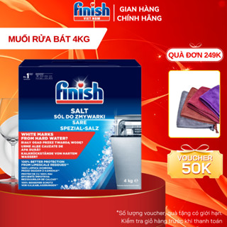  Muối rửa bát Finish 4kg nhập khẩu Đức muối rửa chén dành cho máy rửa bát làm mềm nước chống cặn vôi 