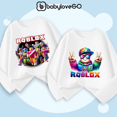 Áo thu đông ROBLOX cho bé trai BabyloveGO BST áo thun dài tay cổ tròn in hình độc đáo cho bé 1-10 tuổi
