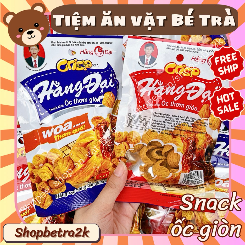 (Combo 10 gói) Snack bim ốc giòn hằng Đại, đồ ăn vặt