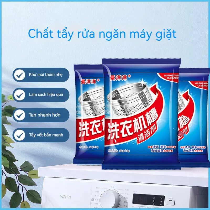 [Set 10 Gói] Bột Tẩy Vệ Sinh Lồng Máy Giặt –Diệt Khuẩn, Khử Mùi, Tẩy Sạch Cặn Bẩn Hiệu Quả Cho Mọi Loại Máy