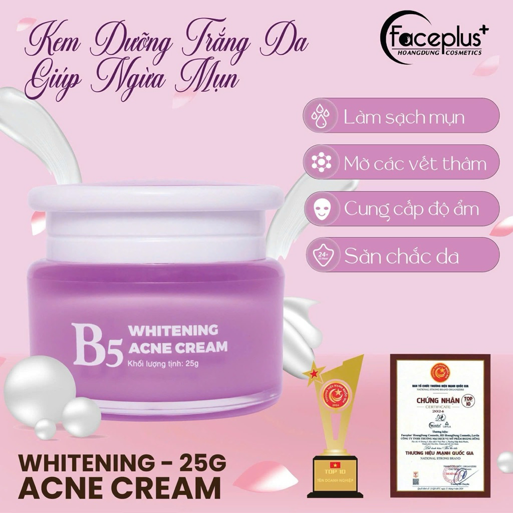 Kem Faceplus Dưỡng Trắng Da Ngăn Ngừa Nám Tàn Nhang Đồi Mồi 25g