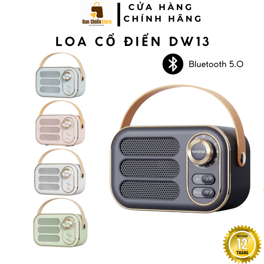 Loa Bluetooth mini DW13 Công suất 5W, Phong cách cổ điển, Âm thanh 3D, Decor phòng ngủ, Quà tặng Đan