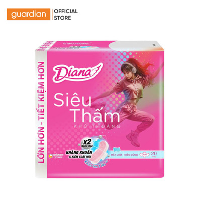 Băng Vệ Sinh Diana Siêu Thấm Siêu Mỏng Cánh 23Cm 20 Miếng