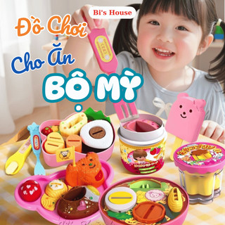  Đồ Chơi Cho Ăn Có Khay Set Đồ Ăn Nhập Vai Mô Phỏng Ramen Bánh Ngọt Tráng Miệng Sáng Tạo Cho Bé Gái Bi's House 