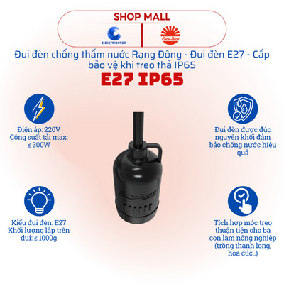 [HỎA TỐC] Đui đèn chống thấm nước Rạng Đông E27 IP65 - Hàng chính hãng