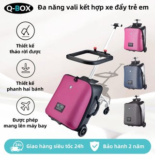 QBOX Vali 2-trong-1 - Xe đẩy trẻ em cao cấp, bánh xe PU bền, lăn êm mọi địa hình