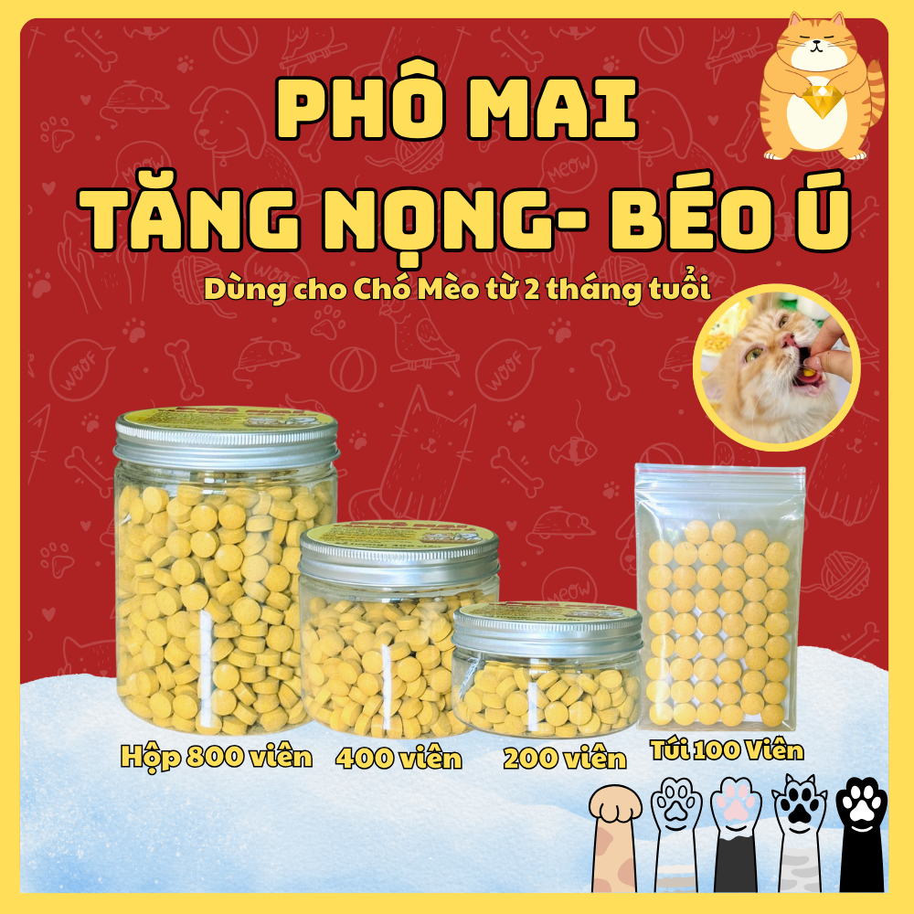 Phô mai tăng nọng mặt béo ú cho chó và mèo Cheese Ball - Bổ sung chất, tăng đề kháng, chắc khỏe xươn