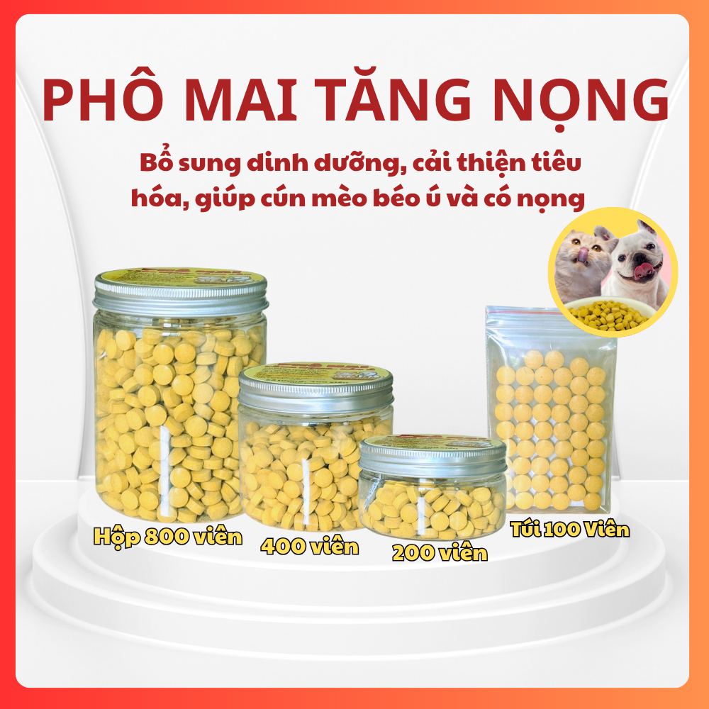 VIÊN PHÔ MAI HỖ TRỢ TIÊU HÓA, TĂNG NỌNG CHO CHÓ MÈO