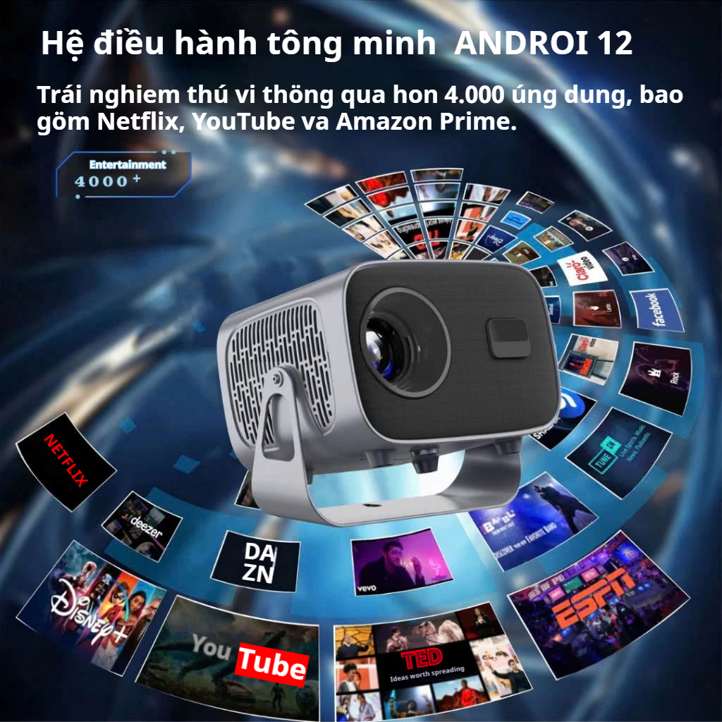 Máy chiếu mini 670PRO máy chiếu xem phim Giải mã Full HD 4k 8800 Lumens Điều chỉnh 360° kết nối điện thoạ Laptop iPad PC | BigBuy360 - bigbuy360.vn